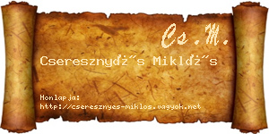Cseresznyés Miklós névjegykártya