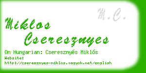 miklos cseresznyes business card
