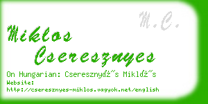 miklos cseresznyes business card
